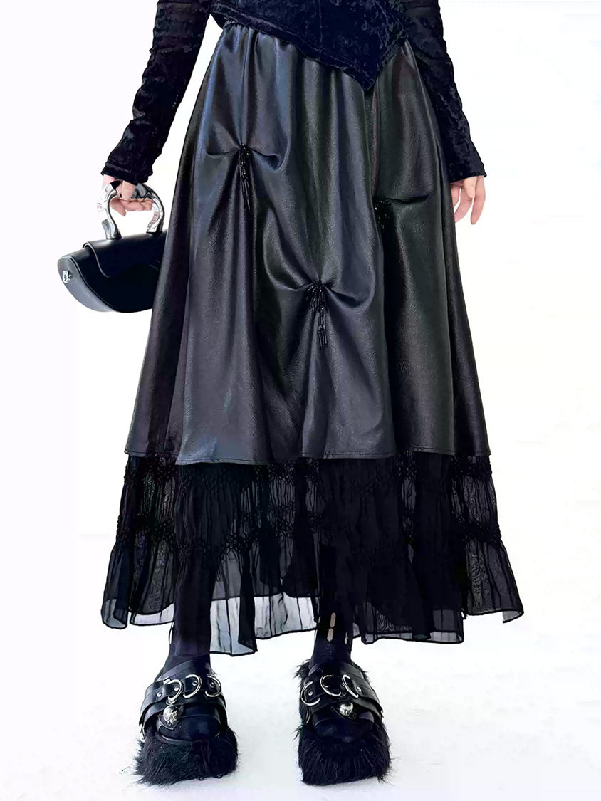 Mesh stitch top and skirt