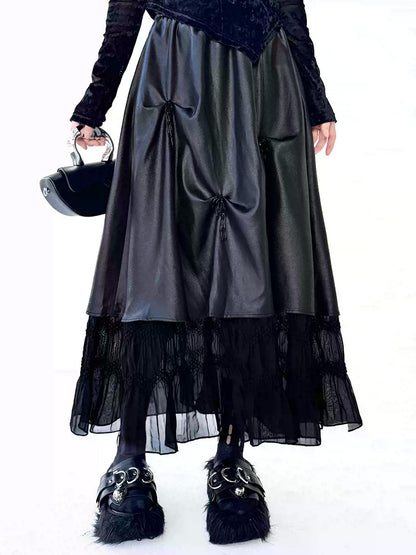 Mesh stitch top and skirt