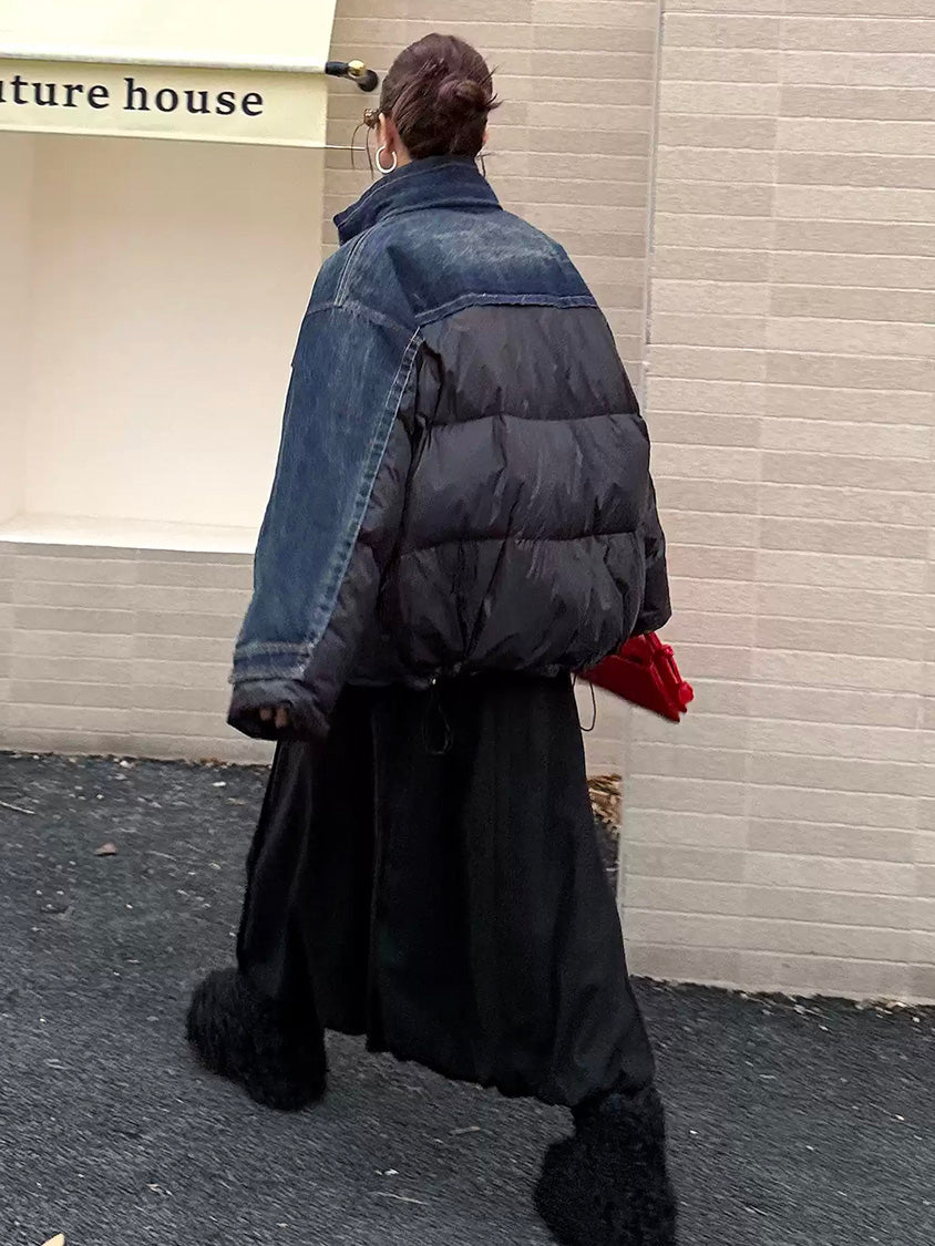 デニムコンビネーションパファージャケット
