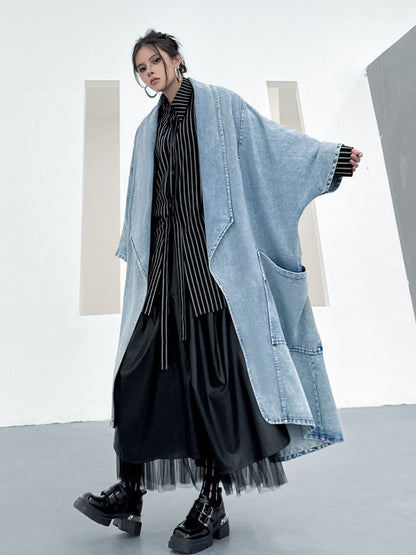 Scarf tie blouse and denim pants series 