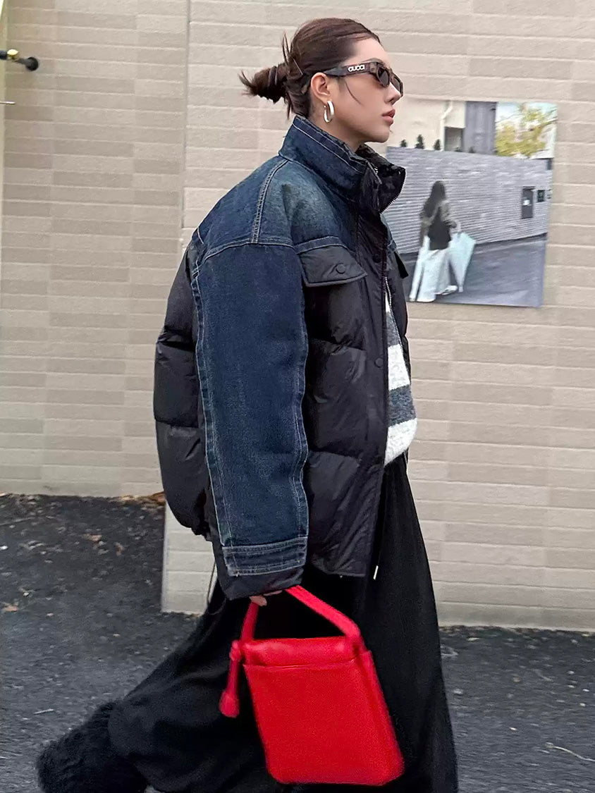 デニムコンビネーションパファージャケット