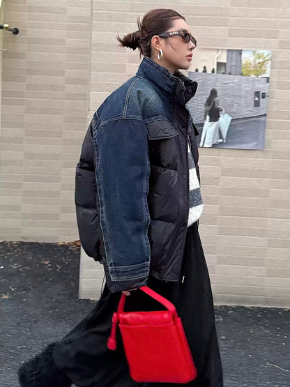 デニムコンビネーションパファージャケット