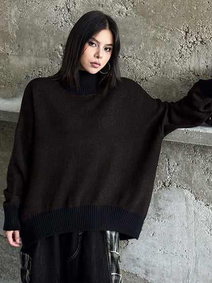 ダブルネックルーズトップス