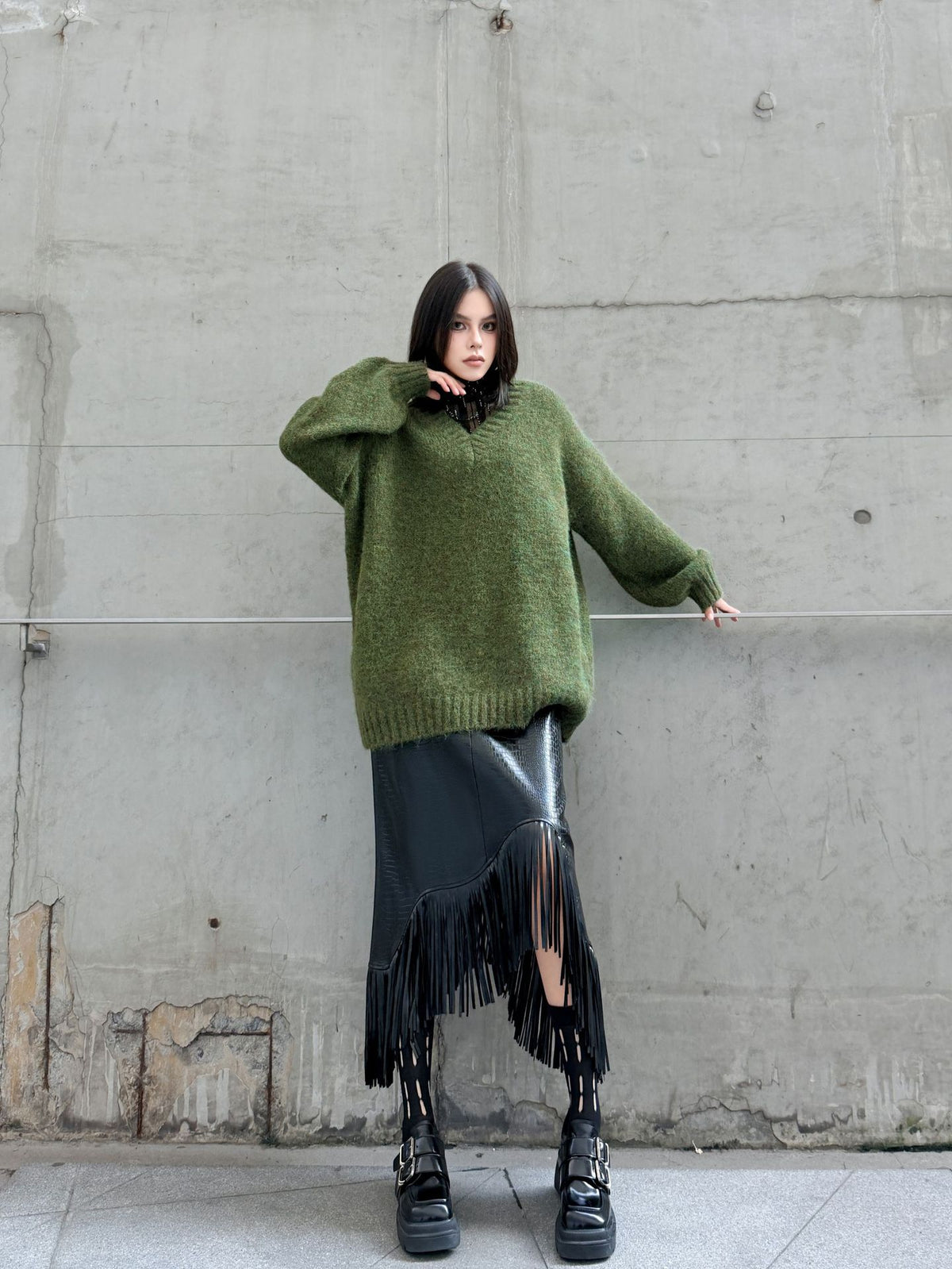 Mesh stitch top and skirt