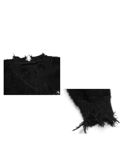 バタフライフェザーニットトップス