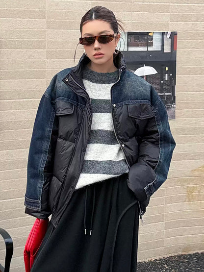 デニムコンビネーションパファージャケット