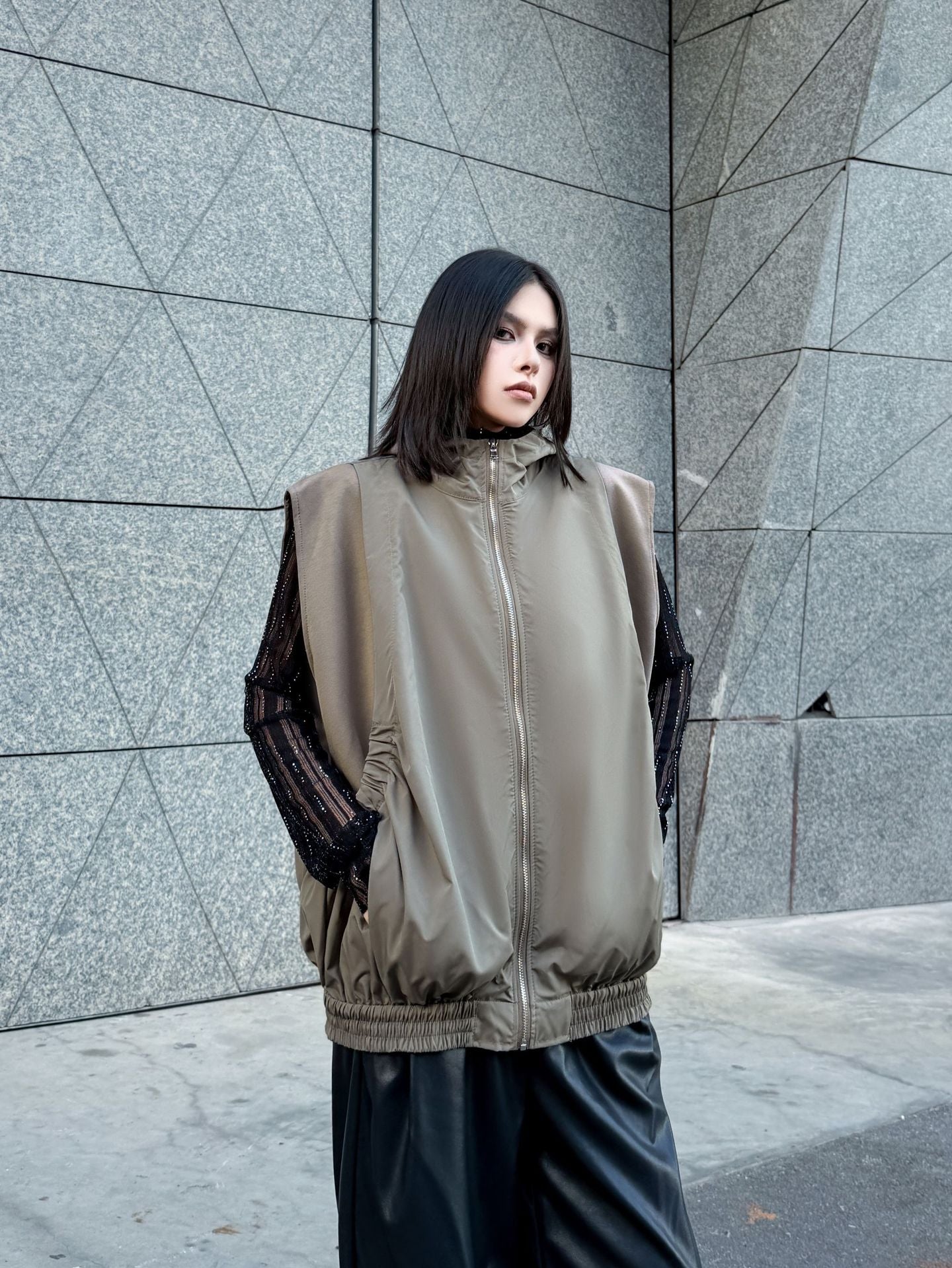 エアコットンジップアップベスト