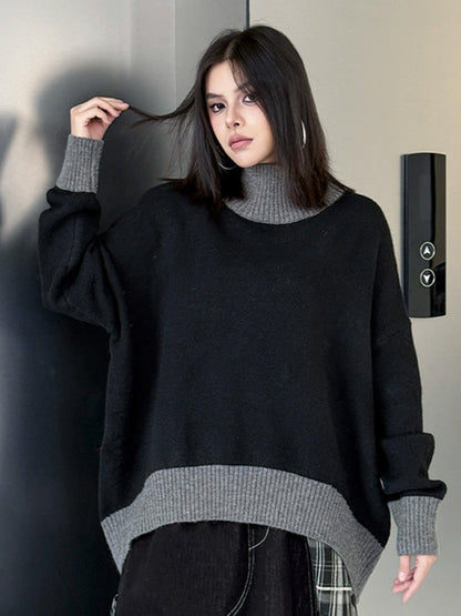 ダブルネックルーズトップス