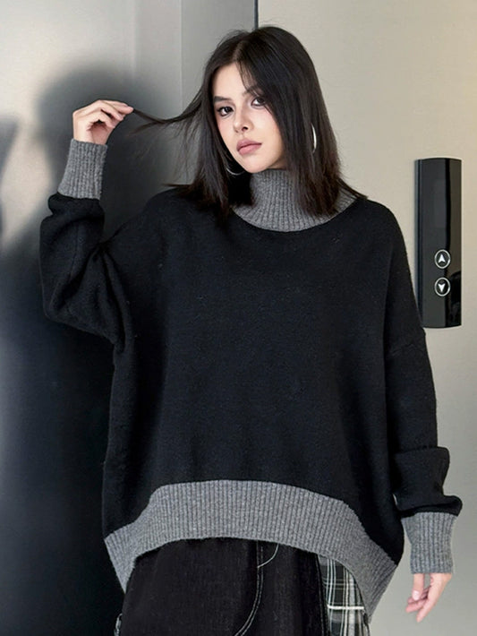 ダブルネックルーズトップス