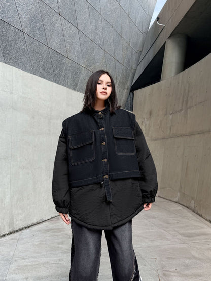 デニムミックスオーバージャケット