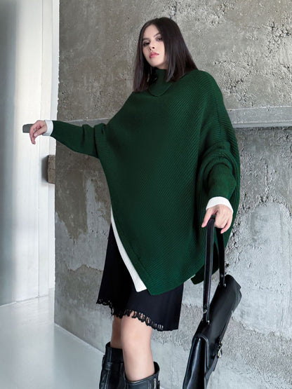 ハイネックケープニットトップ