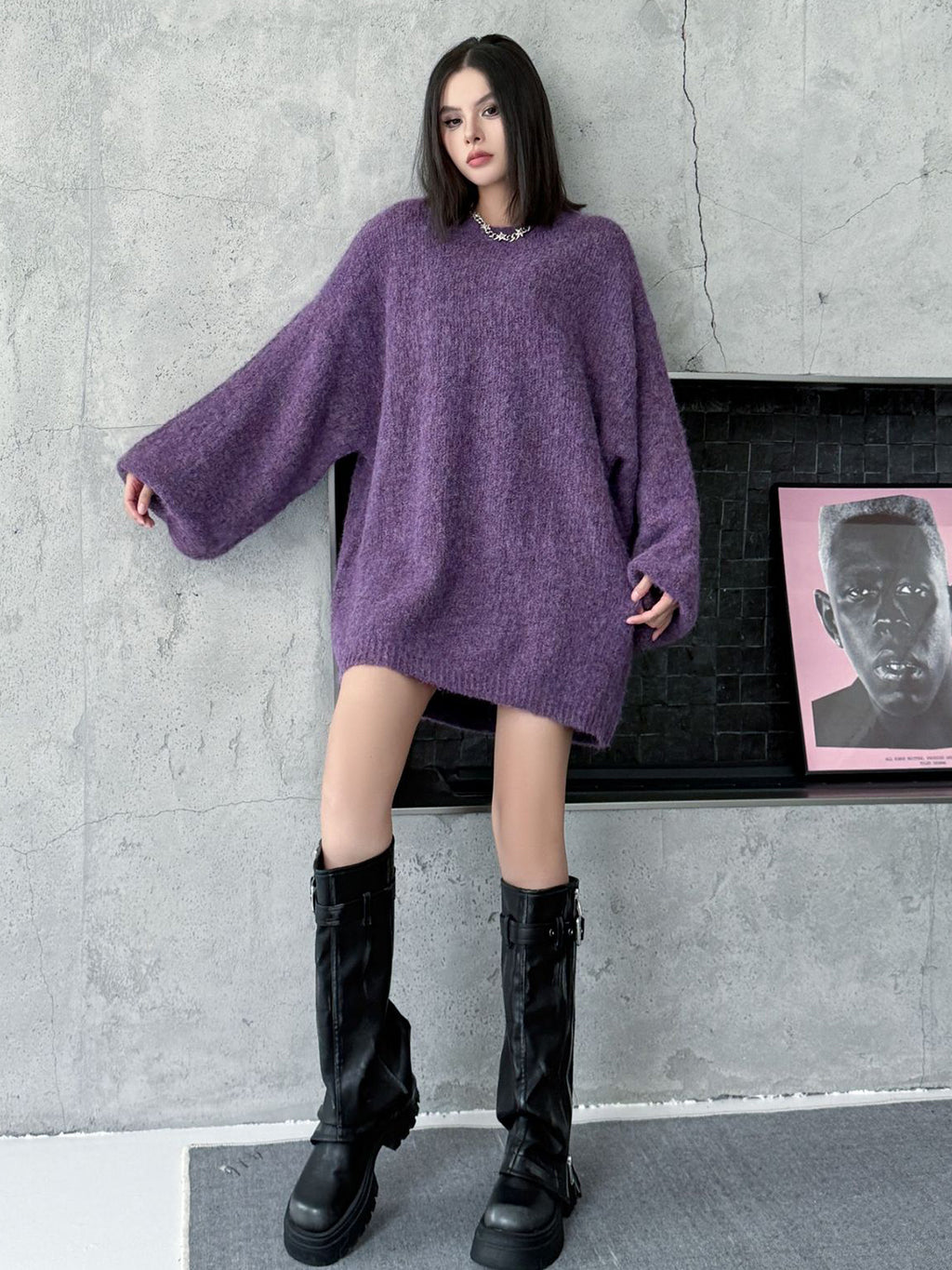 モヘアタッチボリュームスリーブトップス