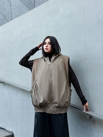 エアコットンジップアップベスト