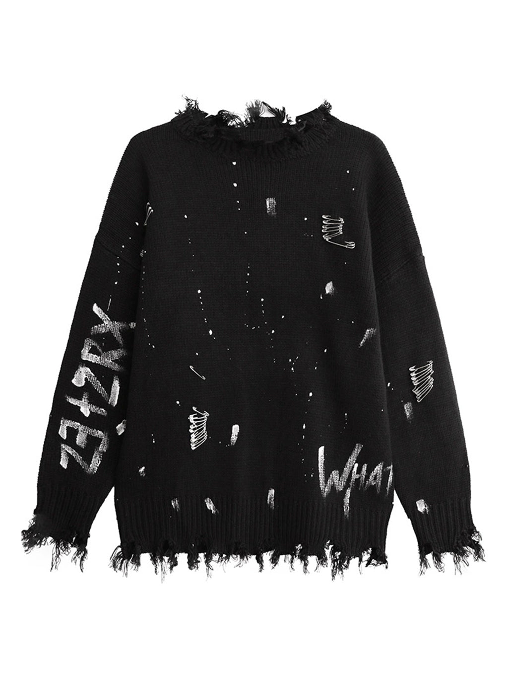 スプラッシュダメージニットトップス