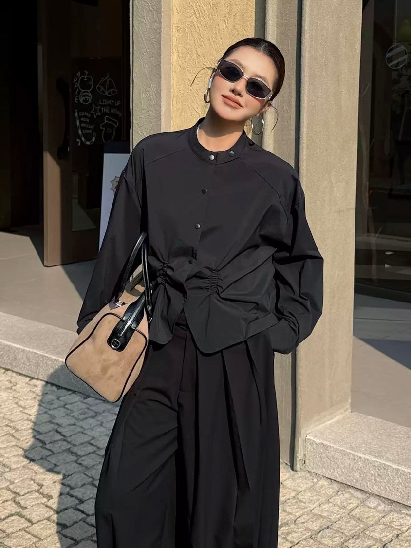 ギャザーヘムボリュームブラウス