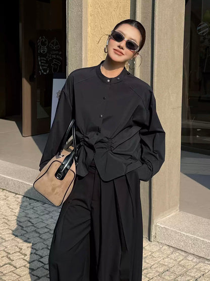 ギャザーヘムボリュームブラウス