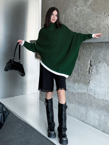 ハイネックケープニットトップ