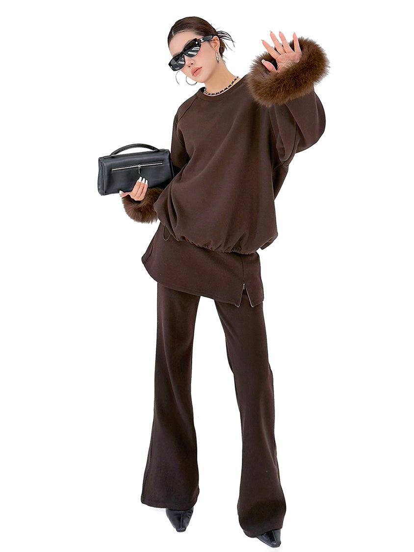 Mesh stitch top and skirt