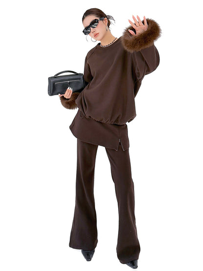 Mesh stitch top and skirt