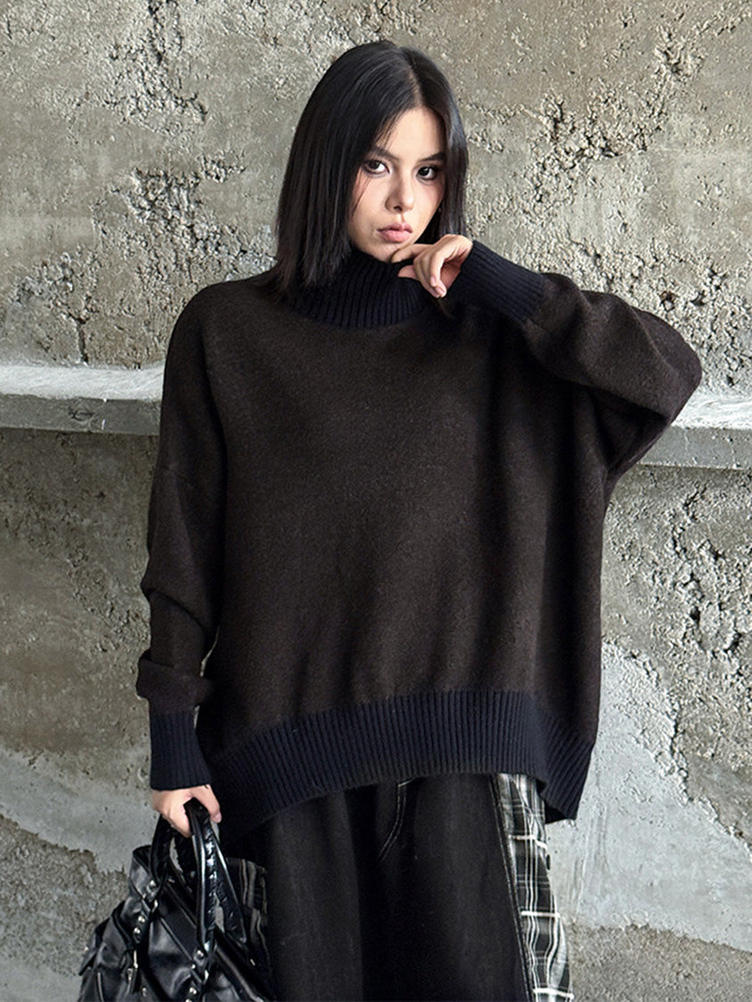 ダブルネックルーズトップス