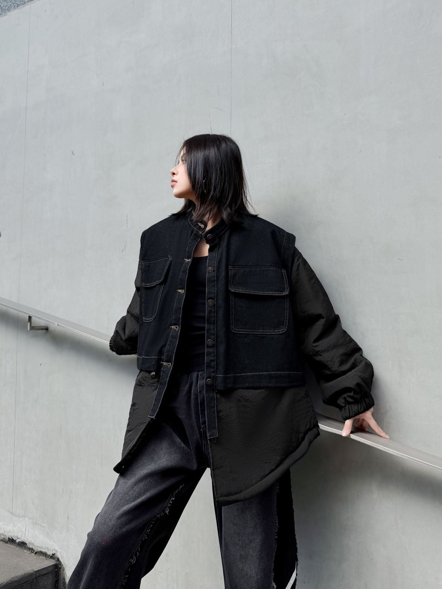 デニムミックスオーバージャケット