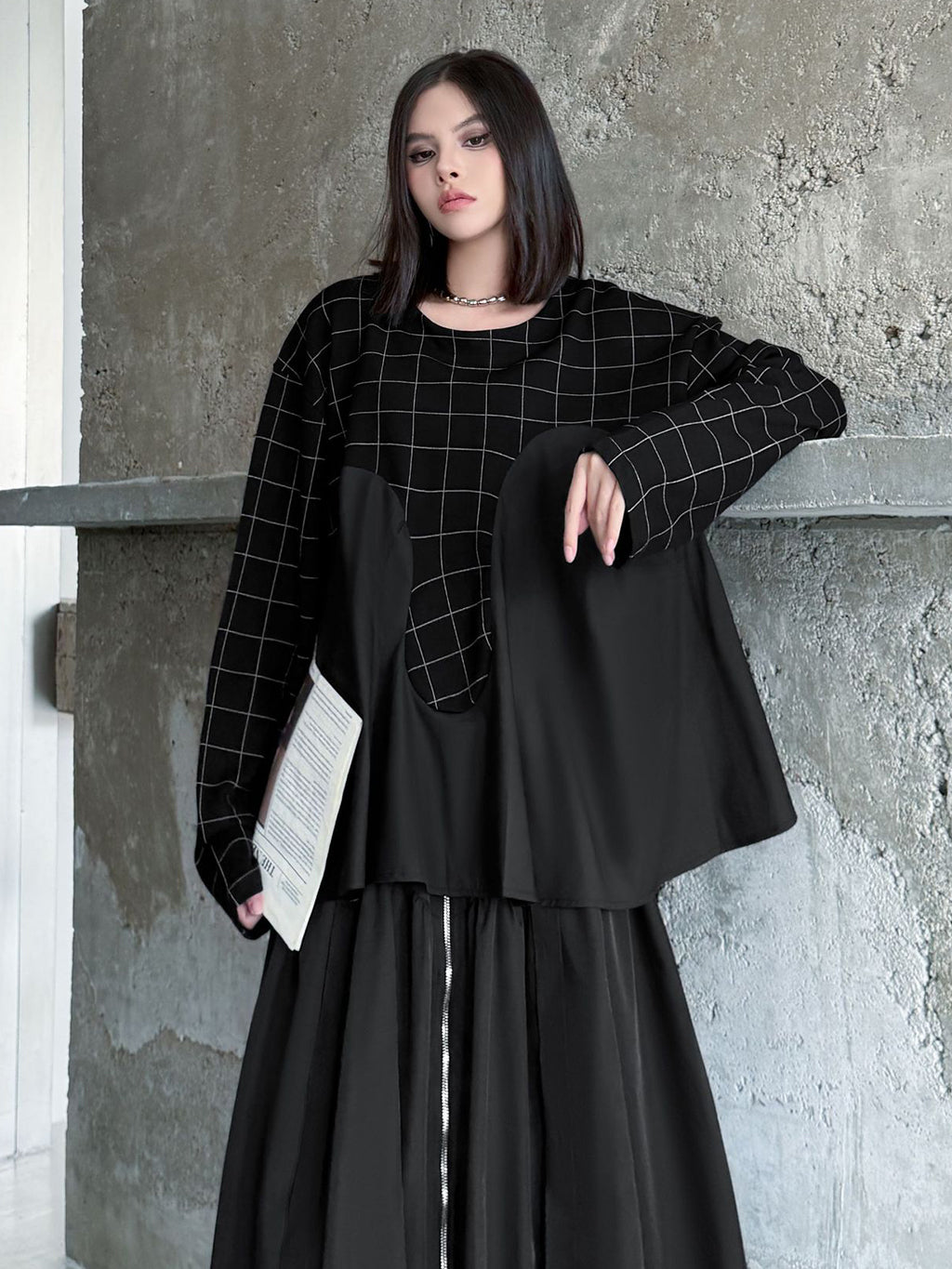 グリッドコンビネーショントップス