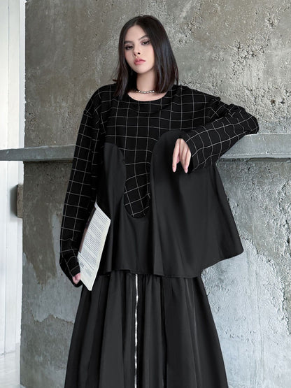 グリッドコンビネーショントップス