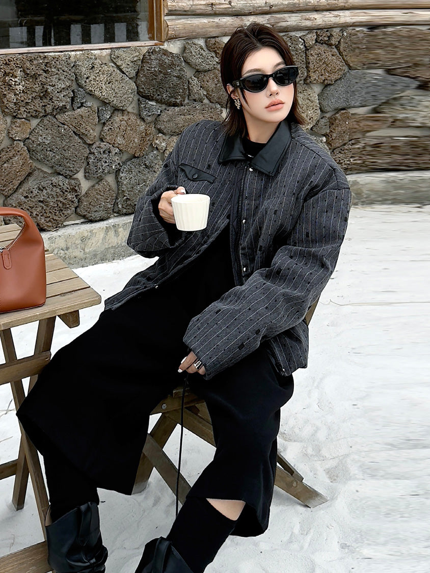 ストライプキルトジャケット