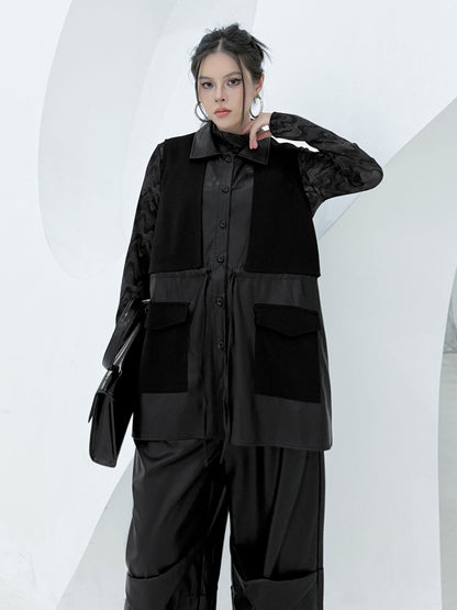 Scarf tie blouse and denim pants series 