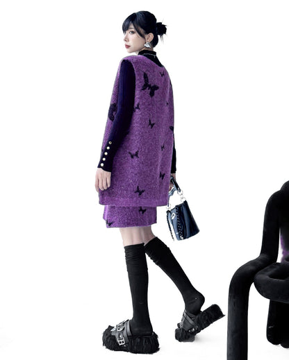 バタフライニットベスト＆スカート