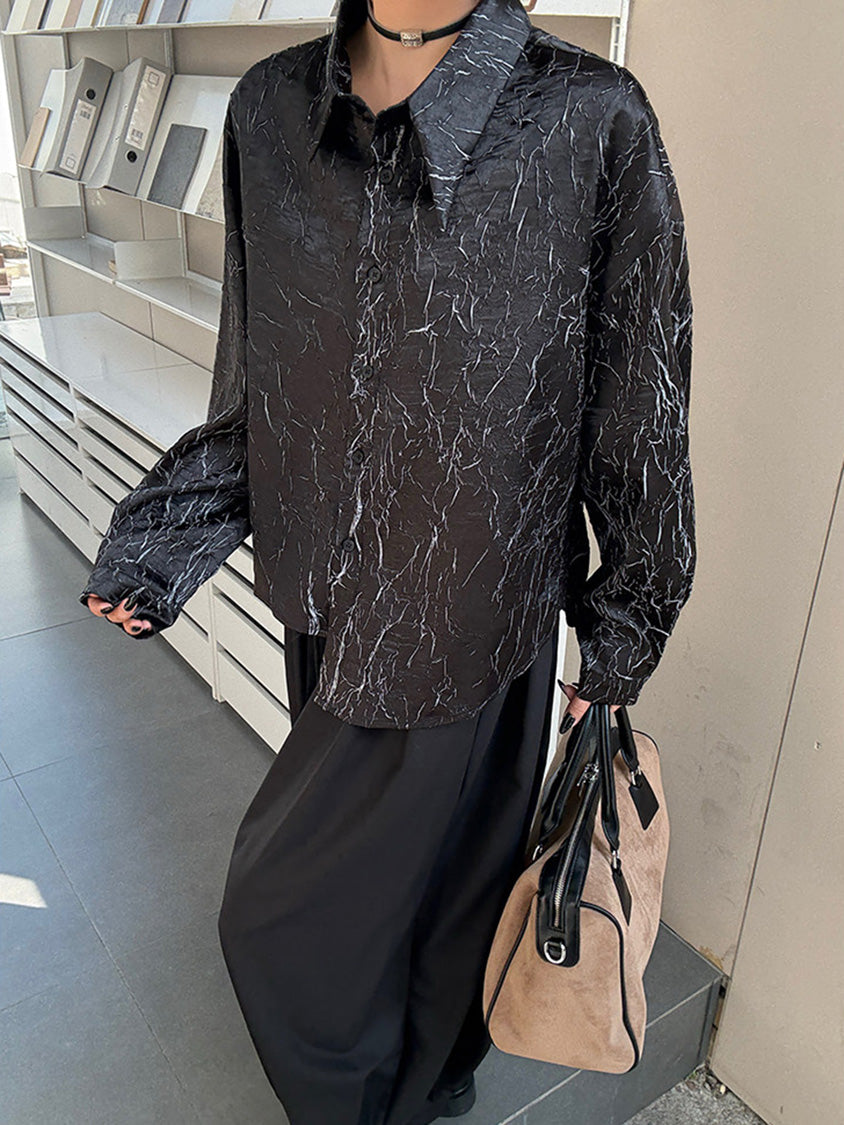 クラックプリントモードブラウス