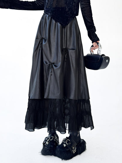 Mesh stitch top and skirt