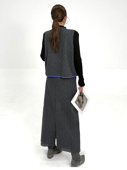 ストライプベストトップ＆ロングスカート