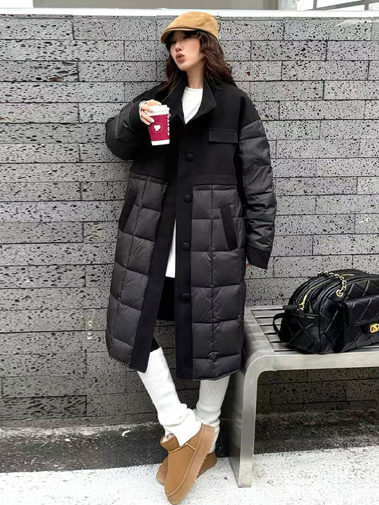 ブロックキルトダウンコート