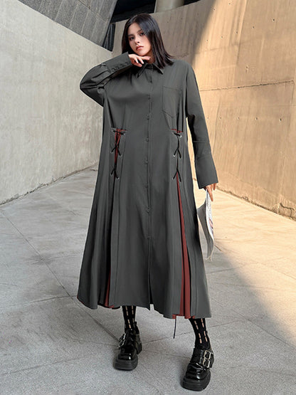 サイドレースアップシャツドレス