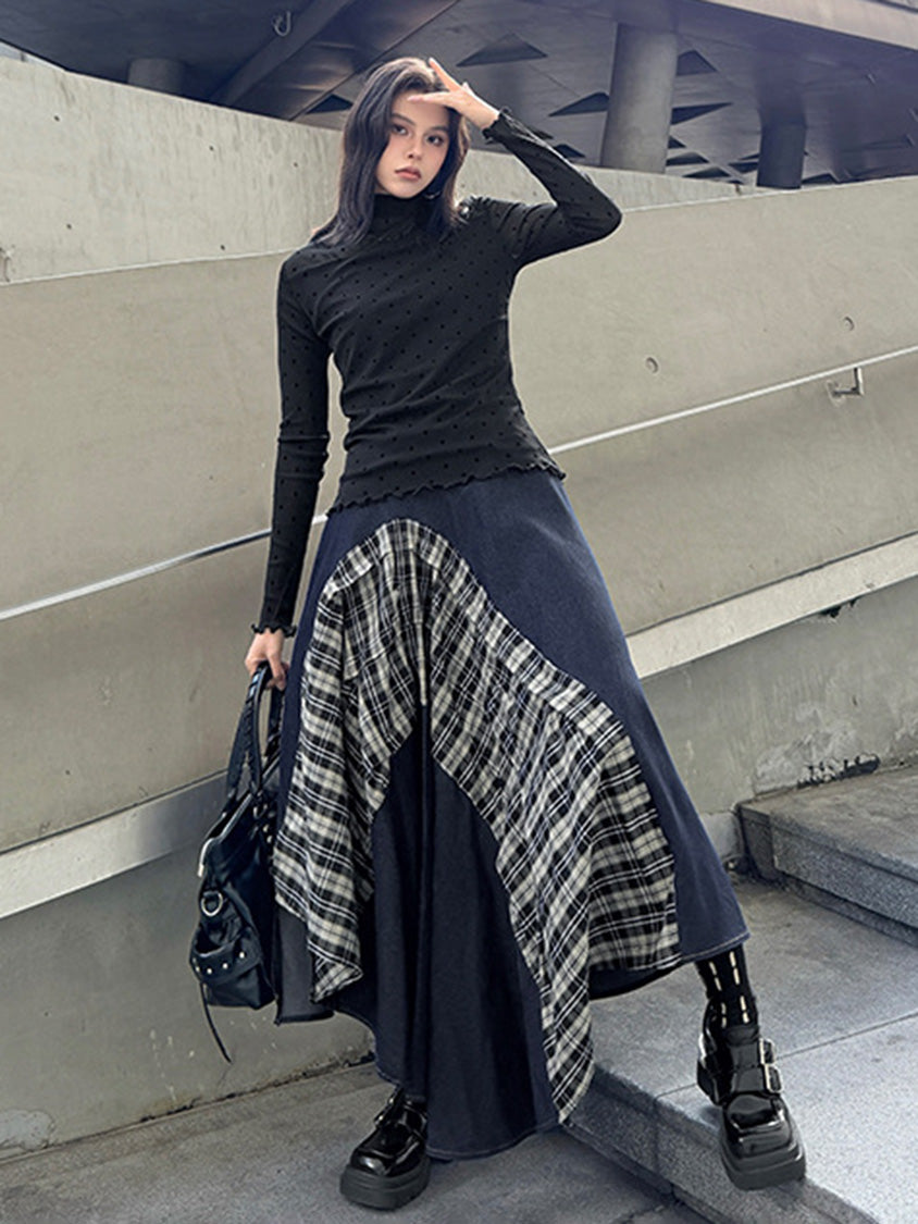 Mesh stitch top and skirt