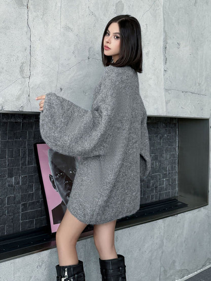 モヘアタッチボリュームスリーブトップス