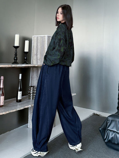 ジップショルダープリントトップス