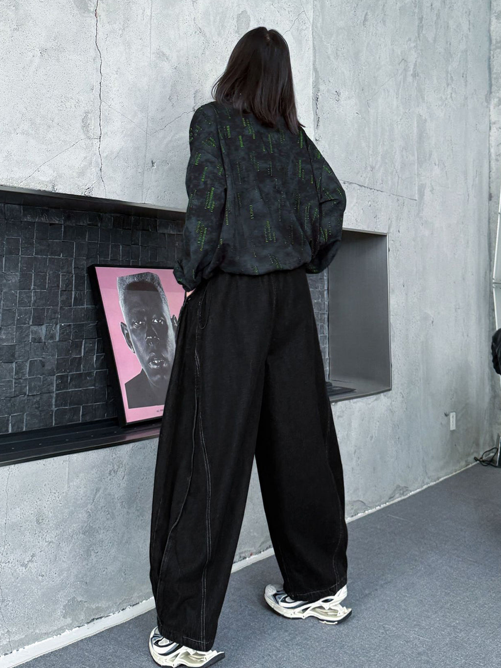 ウォッシュデニムワイドパンツ