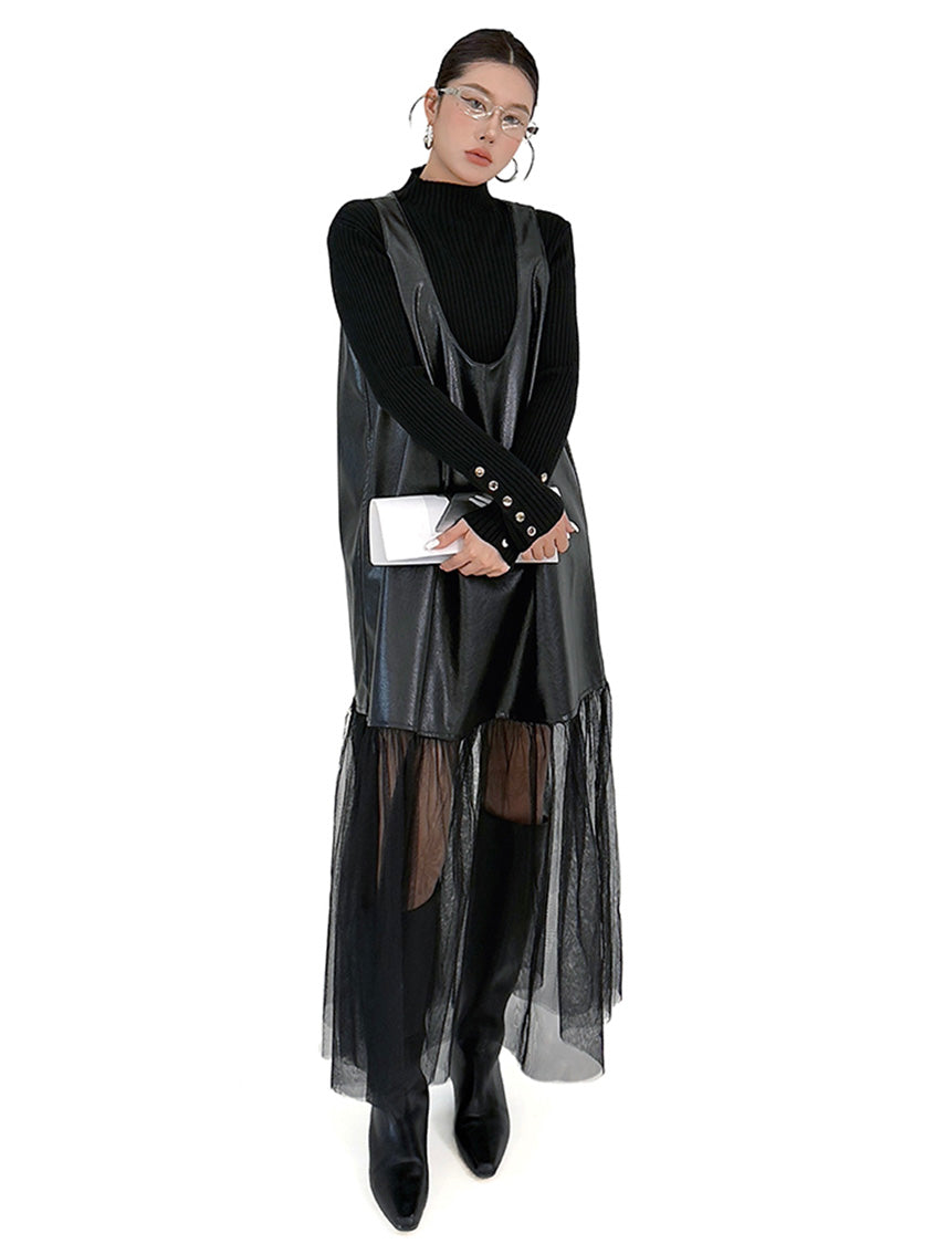 シアーコンビレイヤードドレス