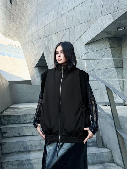 エアコットンジップアップベスト