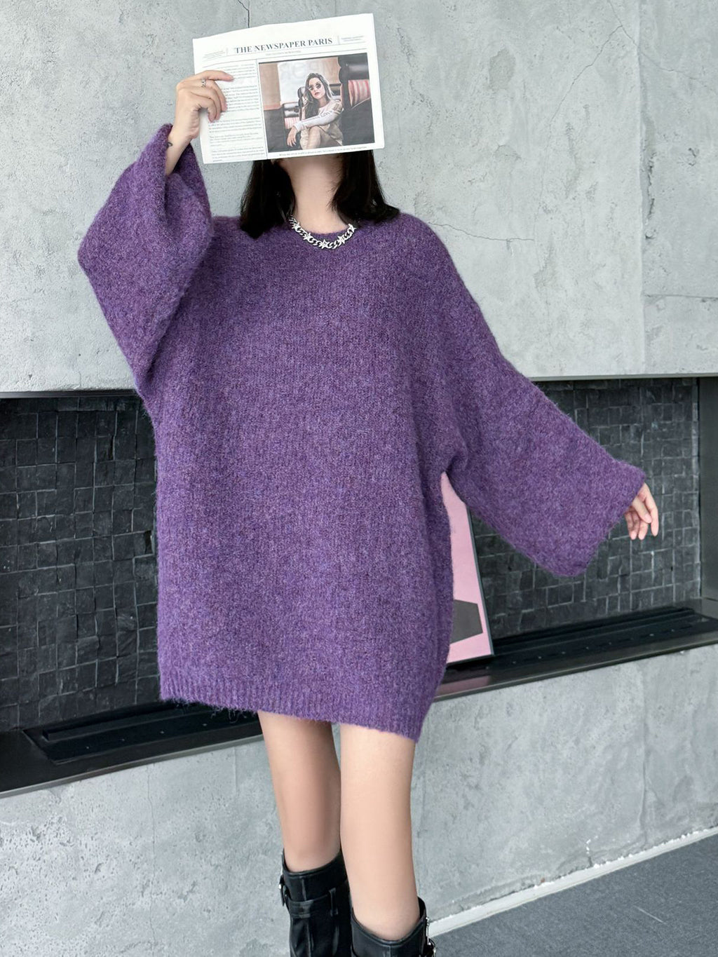 モヘアタッチボリュームスリーブトップス