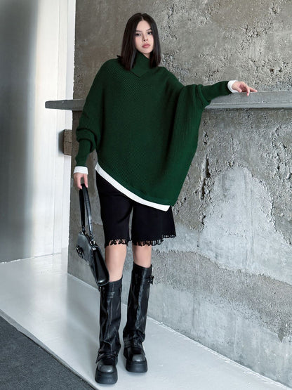 ハイネックケープニットトップ