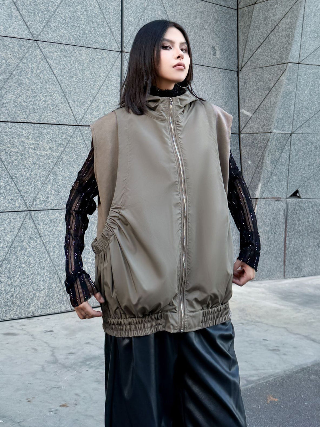 エアコットンジップアップベスト