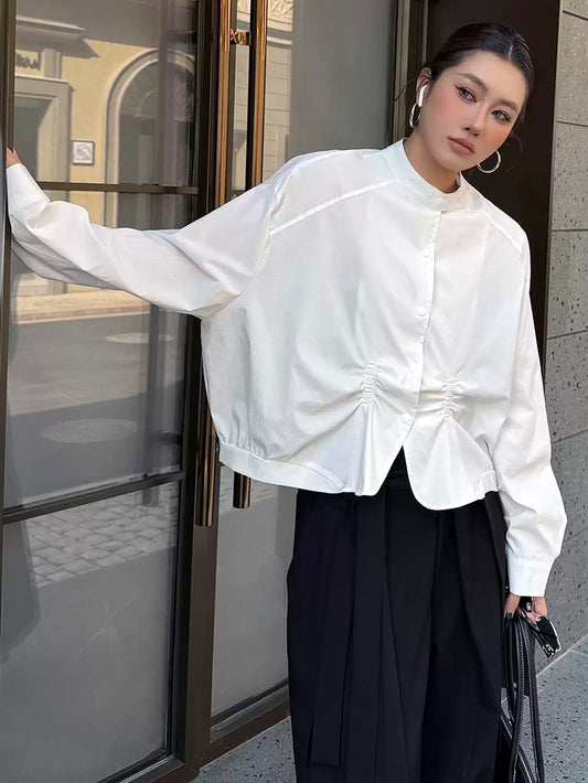 ギャザーヘムボリュームブラウス