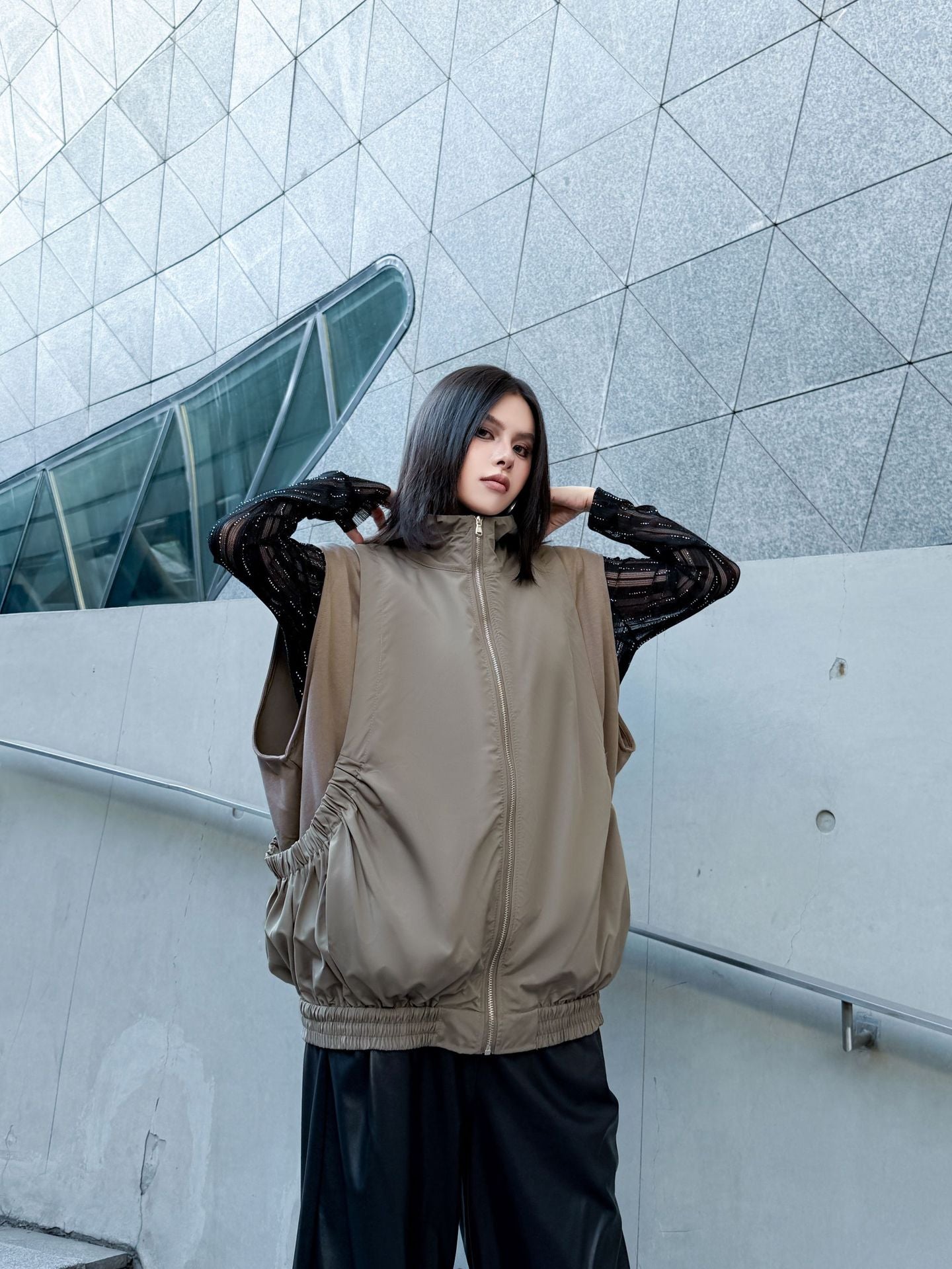 エアコットンジップアップベスト