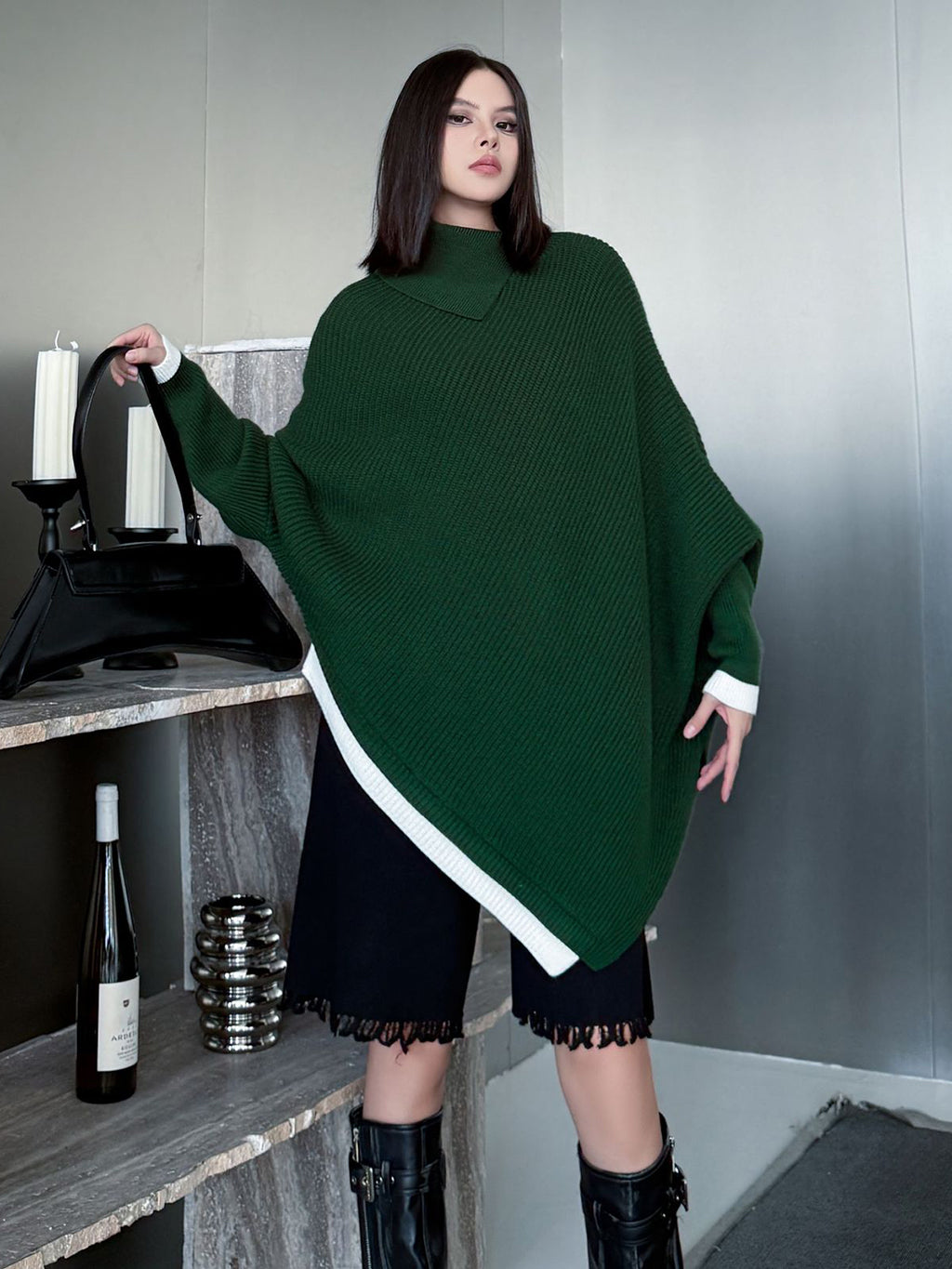 Mesh stitch top and skirt