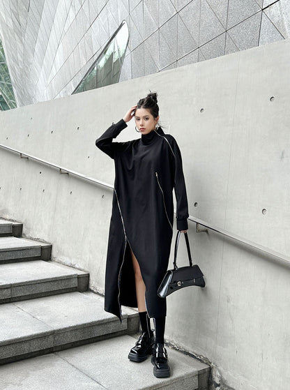 ジップラインハイネックロングドレス