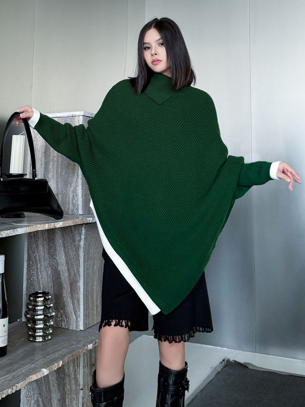 Mesh stitch top and skirt