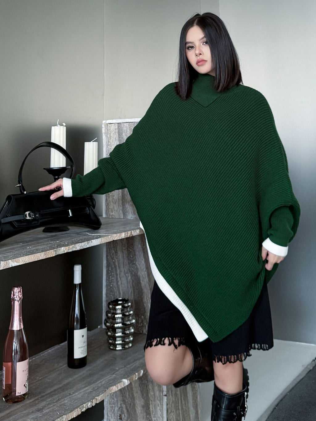 Mesh stitch top and skirt